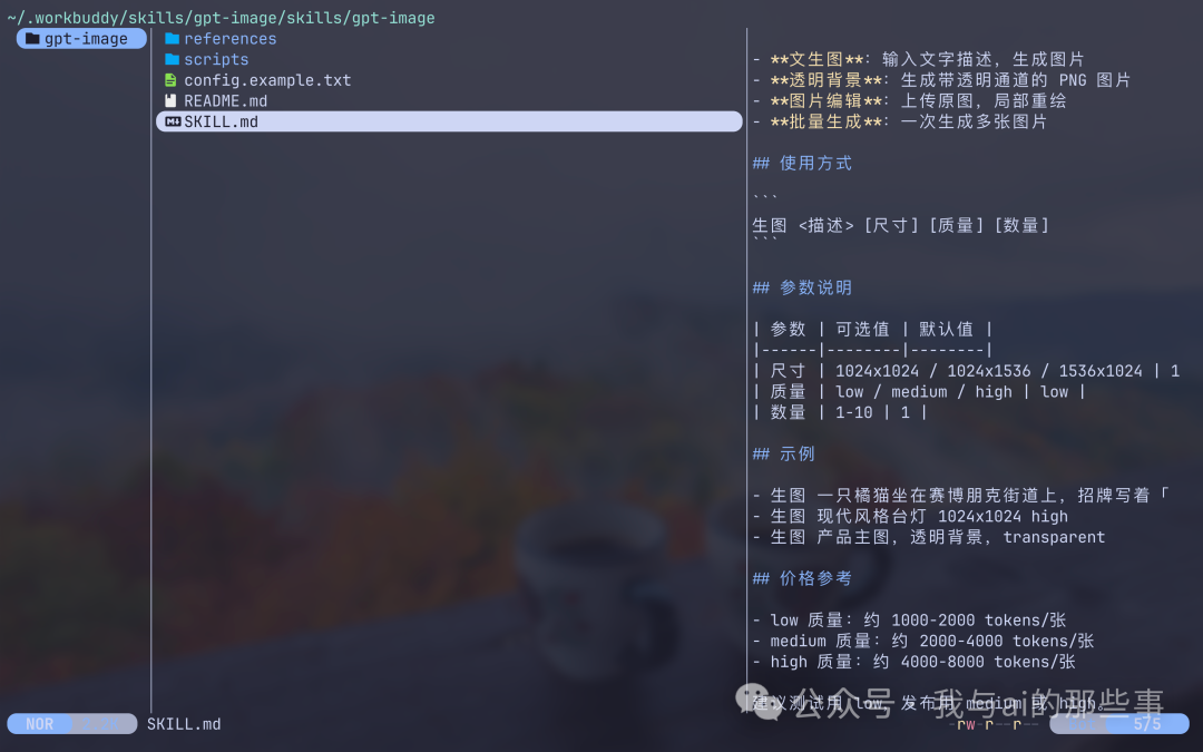 gpt-image Skill 目录结构与 SKILL.md