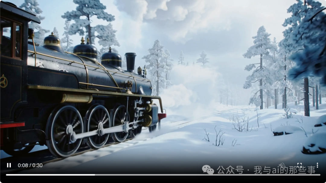 30 秒雪林火车无声视频拼接完成 74MB