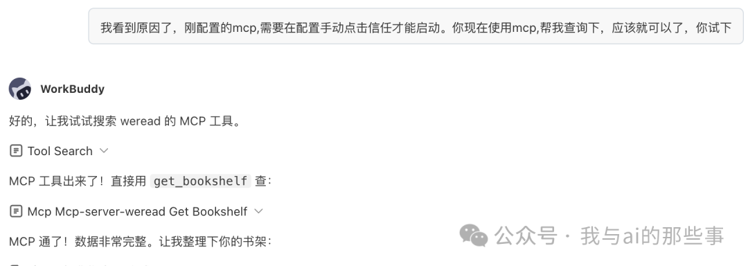 点信任后 4 个 MCP 工具全部可用