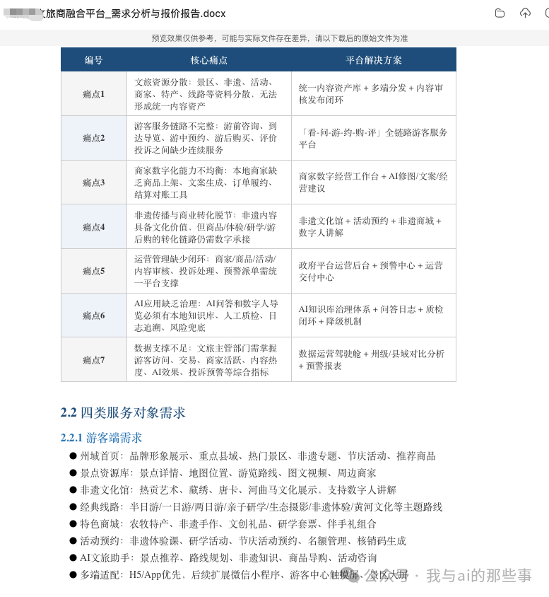 Word 报告内容预览