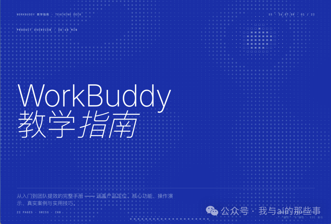 22页瑞士风PPT首页:克莱因蓝满屏